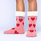 The Foozie™ Love Heart slipper socks, front view