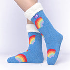 The Foozie™ Rainbow slipper socks, side view